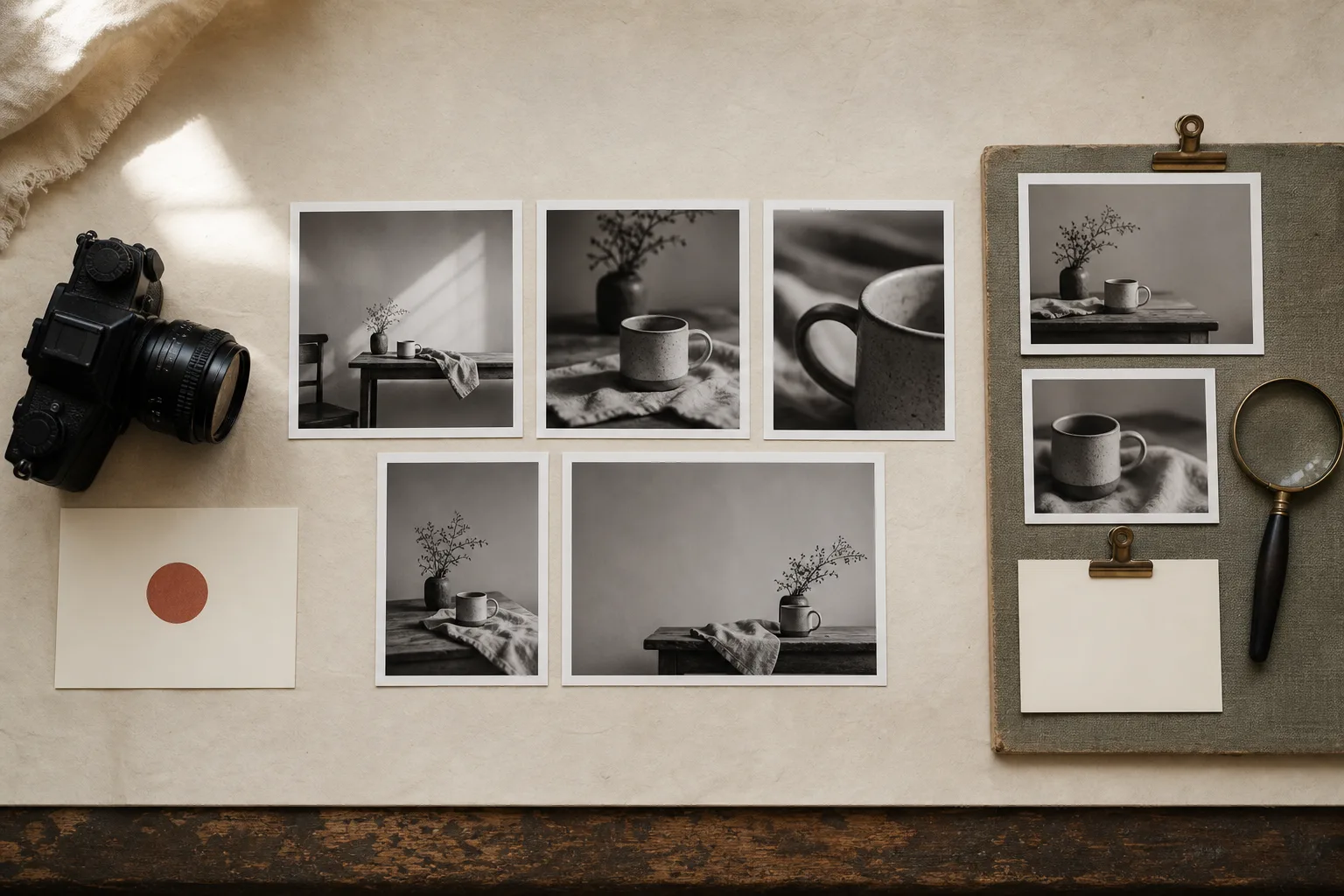 One practice goal leading to five deliberately different photographs and a review board