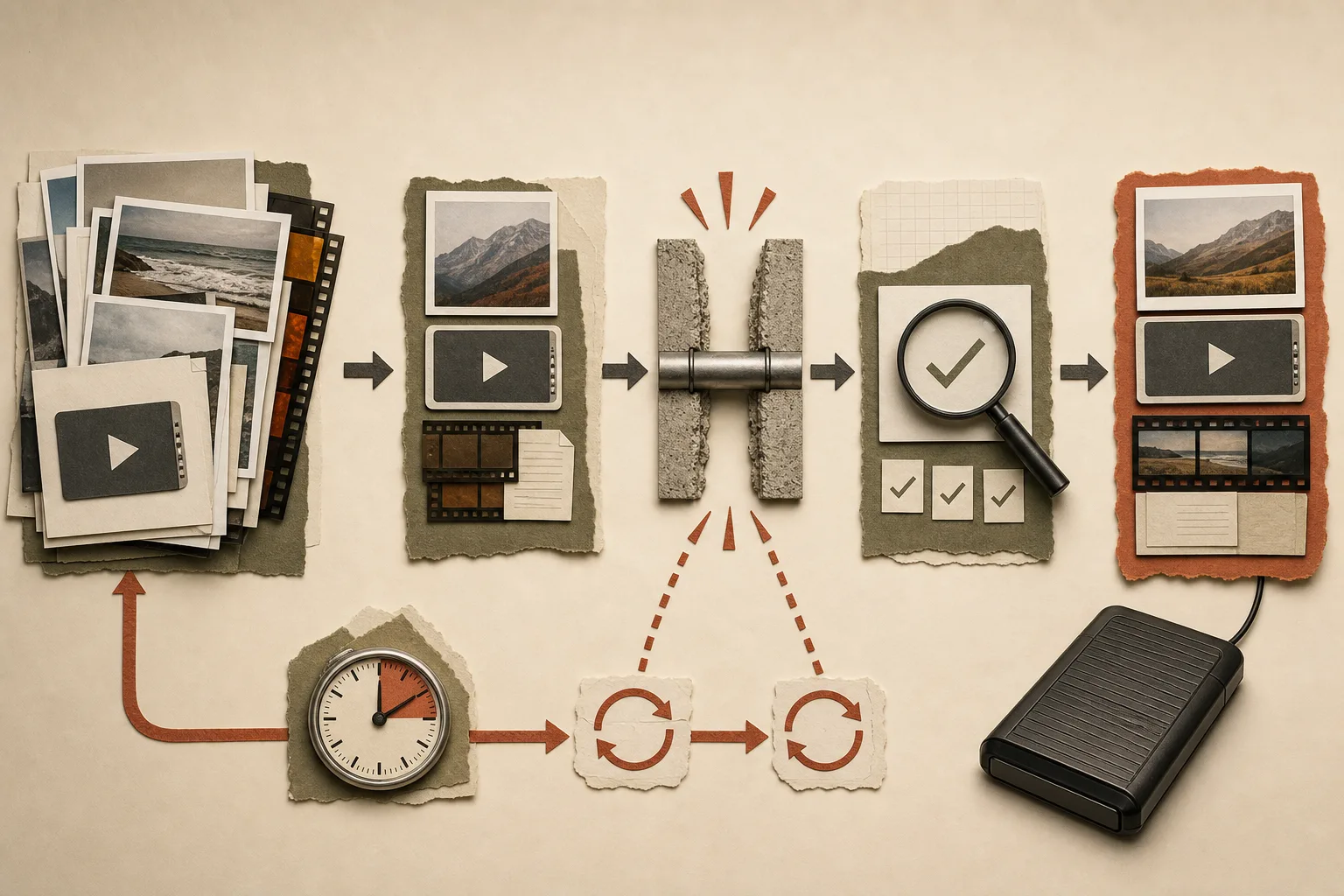 An explanatory diagram including time for interruptions, resending, and verification as well as transfer. It is not an operating procedure for a particular site or a measured connection-speed result.